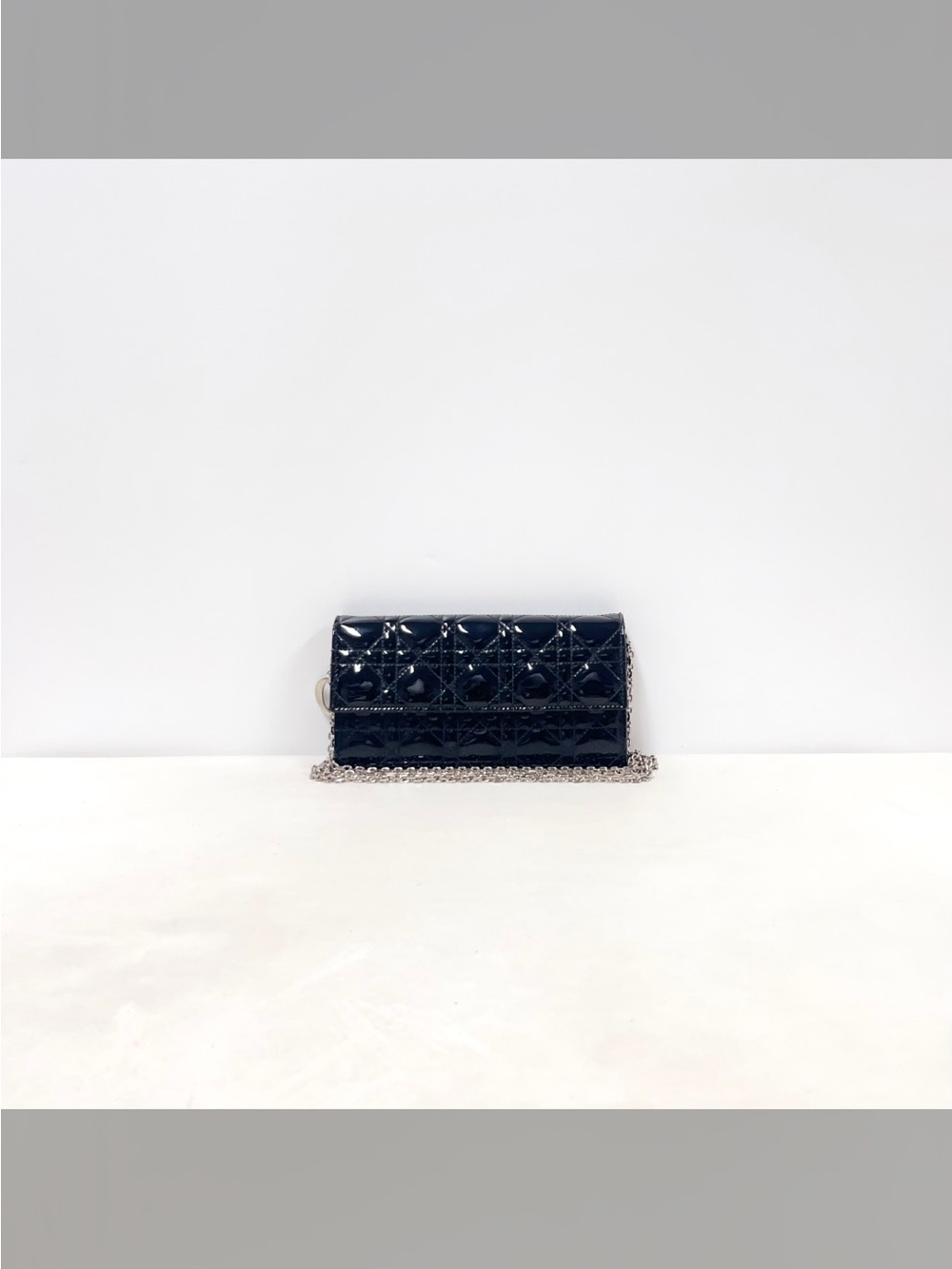 Christian Dior Lady Dior Patent Leather Wallet on Chain